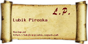 Lubik Piroska névjegykártya