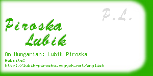 piroska lubik business card